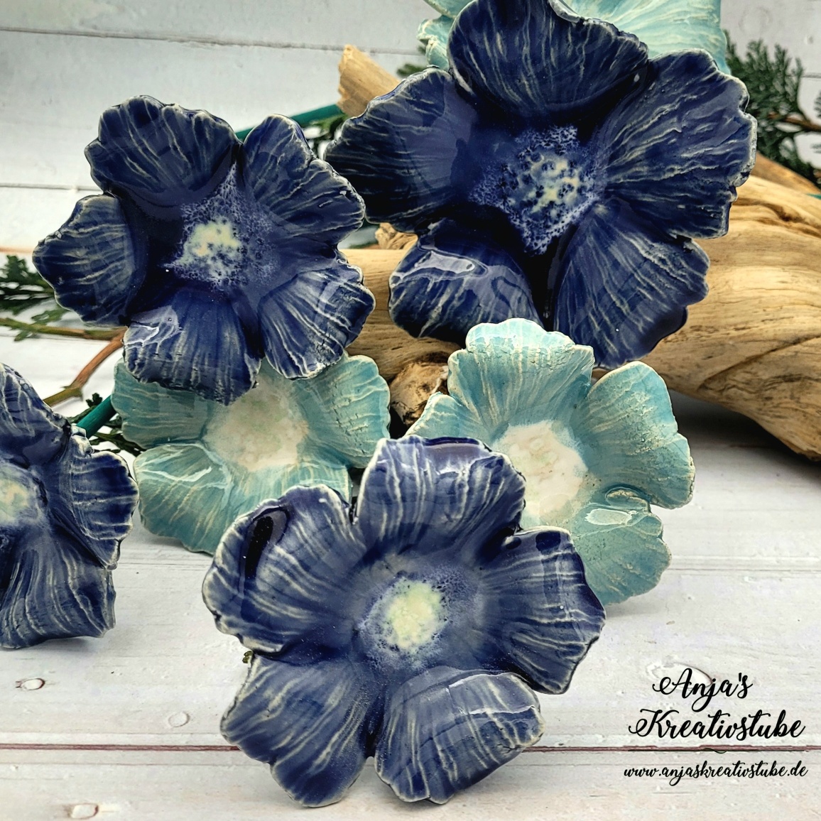 Blumenstecker blau