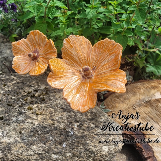 Blumenstecker Hibiskus orange
